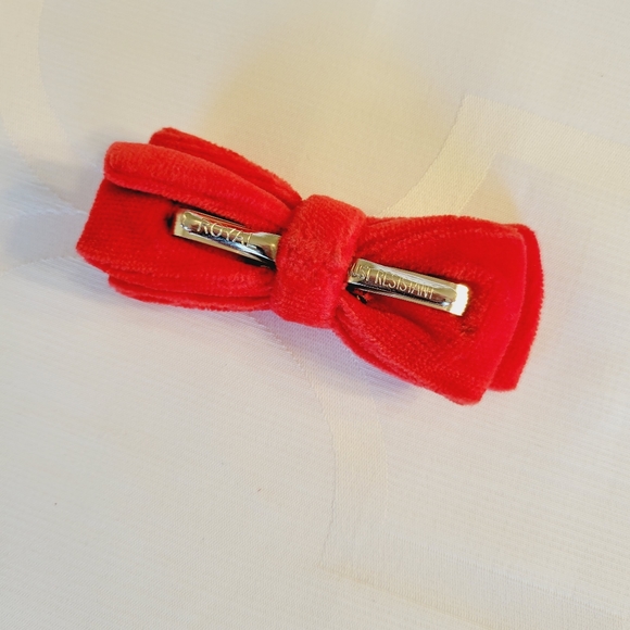 Red Velvet Bow Tie, Infant Toddler Size - Picture 3 of 5